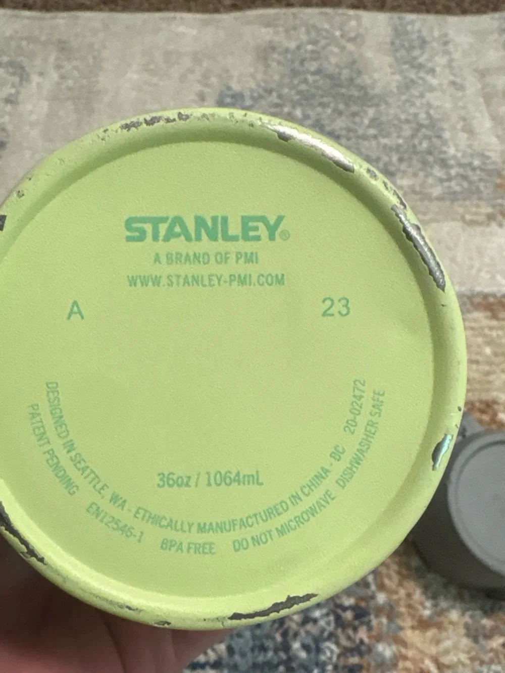 Stanley Lime Green and Gray Stainless Travel Bottle - Picture 5 of 5